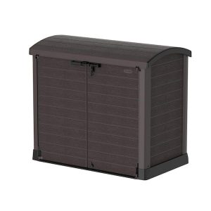 DURAMAX-Store-away-317-Gal-4-ft-9-in-x-2-ft-8-in-x-4-ft-1-in-Brown-Resin-Horizontal-Storage-Shed-Arc-Lid-Deck-Box