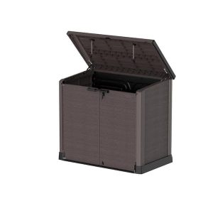 DURAMAX-Store-away-317-Gal-4-ft-9-in-x-2-ft-8-in-x-4-ft-1-in-Brown-Resin-Horizontal-Storage-Shed-Flat-Lid-Deck-Box