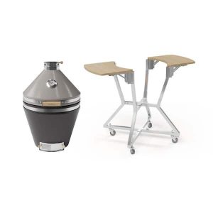 NewAge-Products-22-in-Kamado-Ceramic-Charcoal-Grill-in-2-Tone-Taupe-and-Iron-Black-with-Kamado-Pro-22-in-Cart