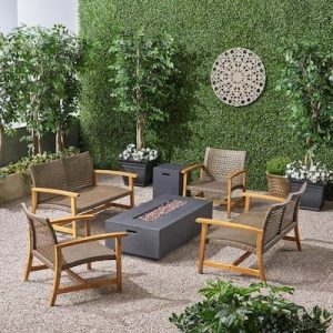 Noble-House-Augusta-Natural-Finished-6-pc-Wood-Patio-Fire-Pit-Seating-Set–67504